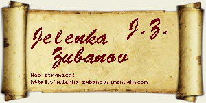 Jelenka Zubanov vizit kartica